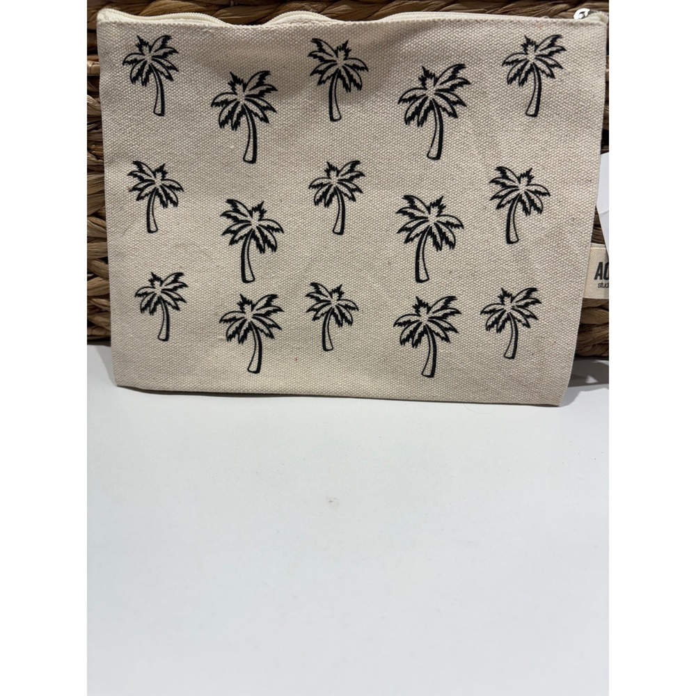 AOA Studio Palm Tree Canvas Zipper Pouch Makeup Bag Cosmetic Travel‎ Organizer